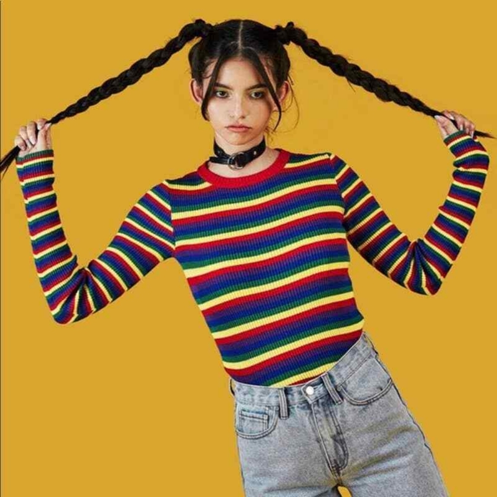 UNIF Stiped Knit Top Size S *RARE&